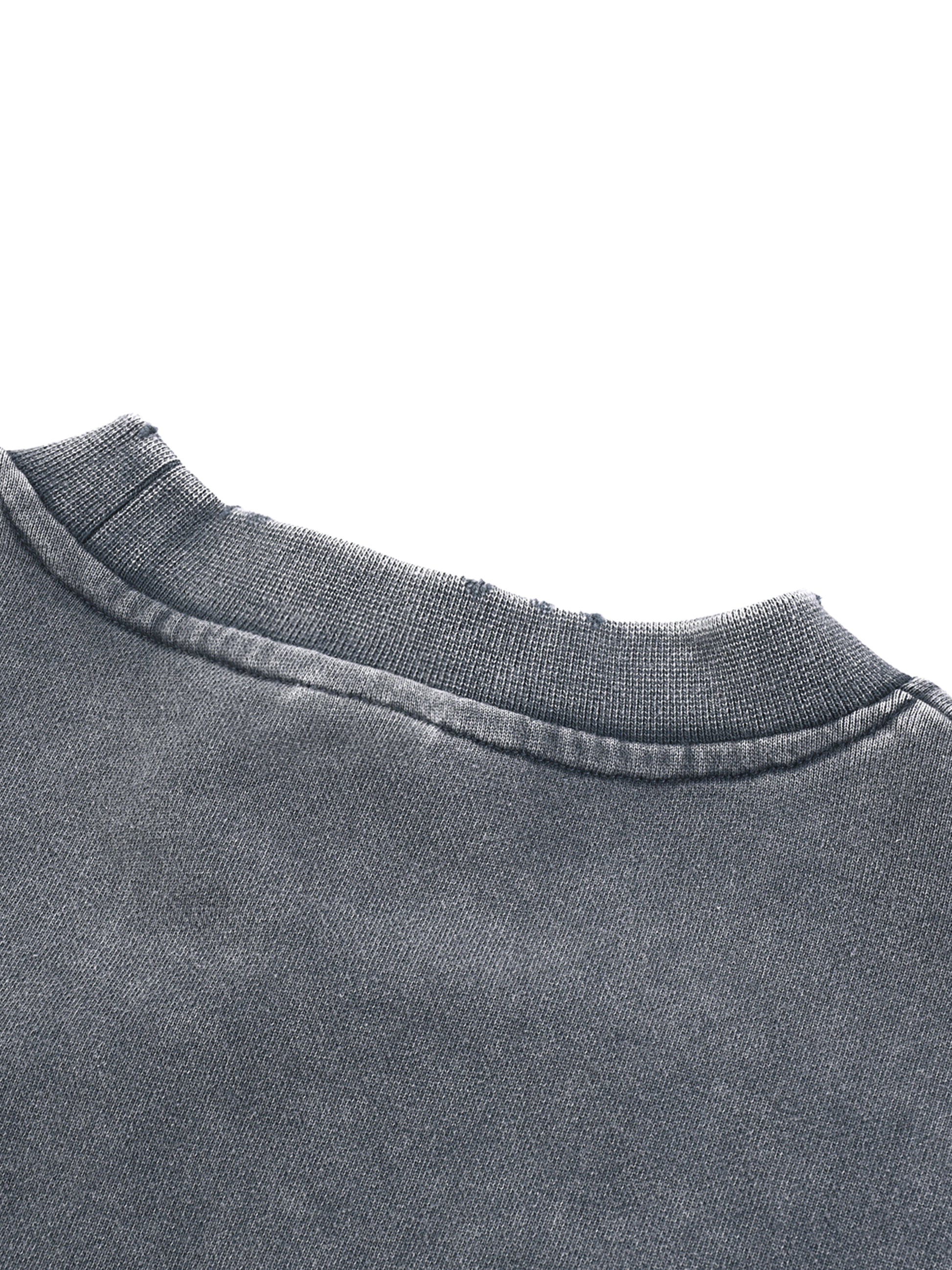 Dear Black Man™ “Standard” Snow Washed Raw Edge Cropped Sweatshirt