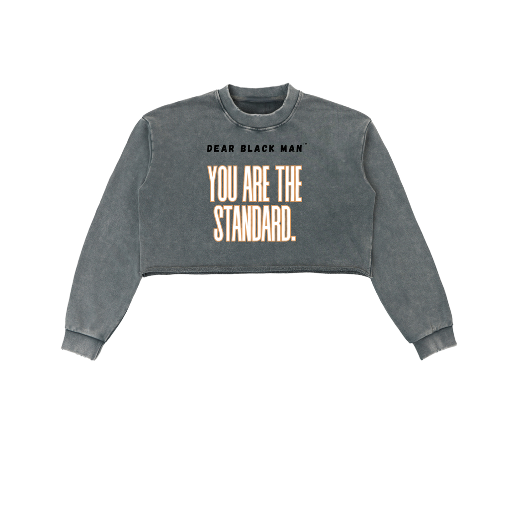 Dear Black Man™ “Standard” Snow Washed Raw Edge Cropped Sweatshirt