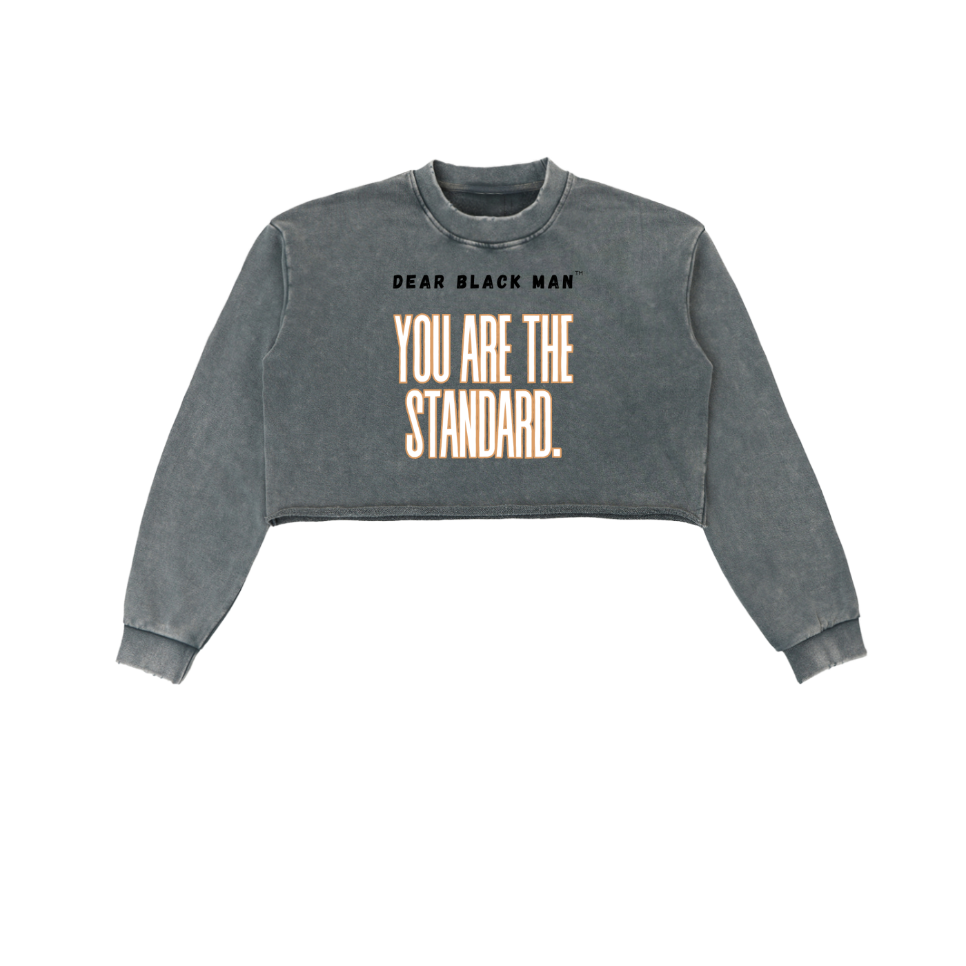 Dear Black Man™ “Standard” Snow Washed Raw Edge Cropped Sweatshirt