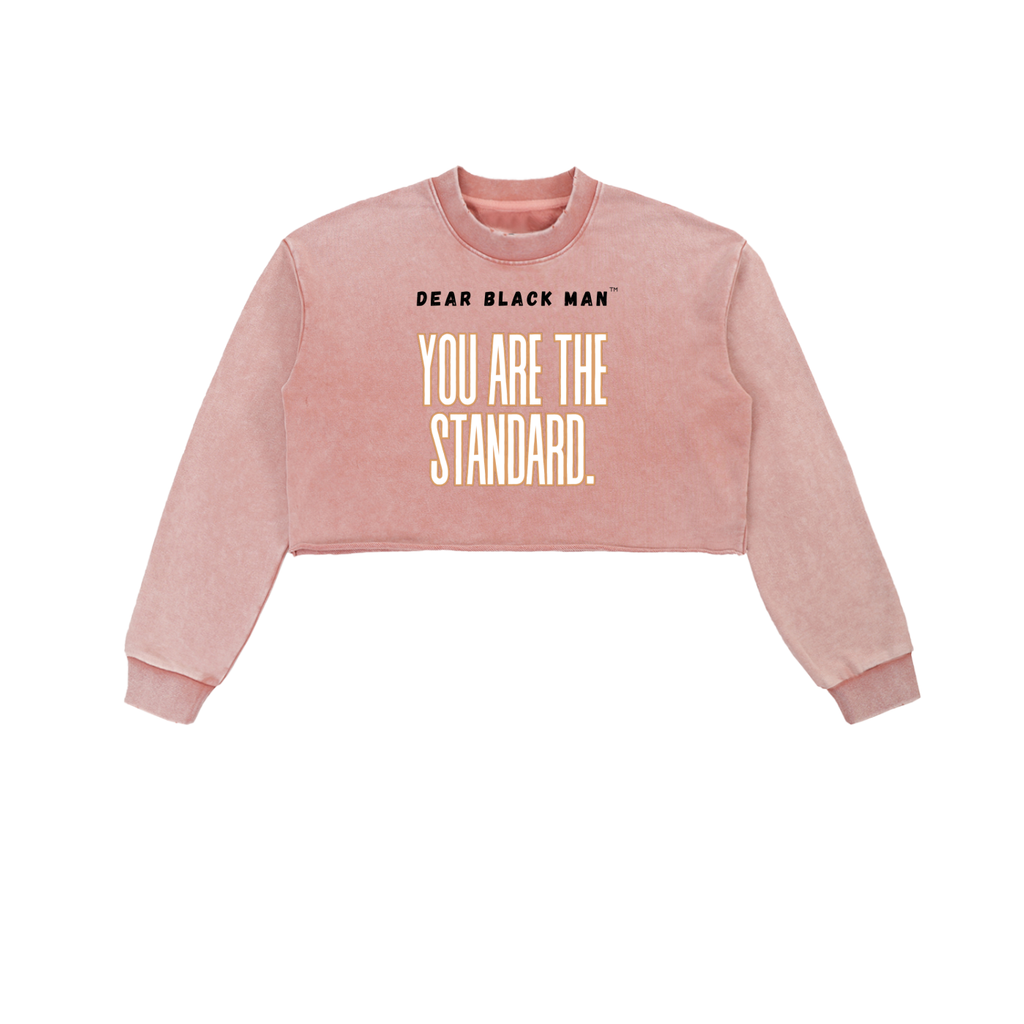Dear Black Man™ “Standard” Snow Washed Raw Edge Cropped Sweatshirt
