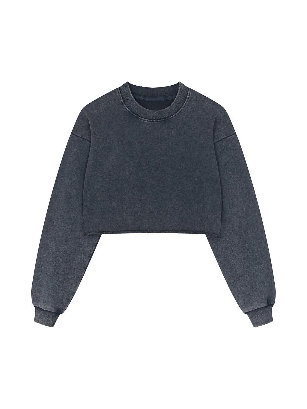 Dear Black Man™ “Standard” Snow Washed Raw Edge Cropped Sweatshirt
