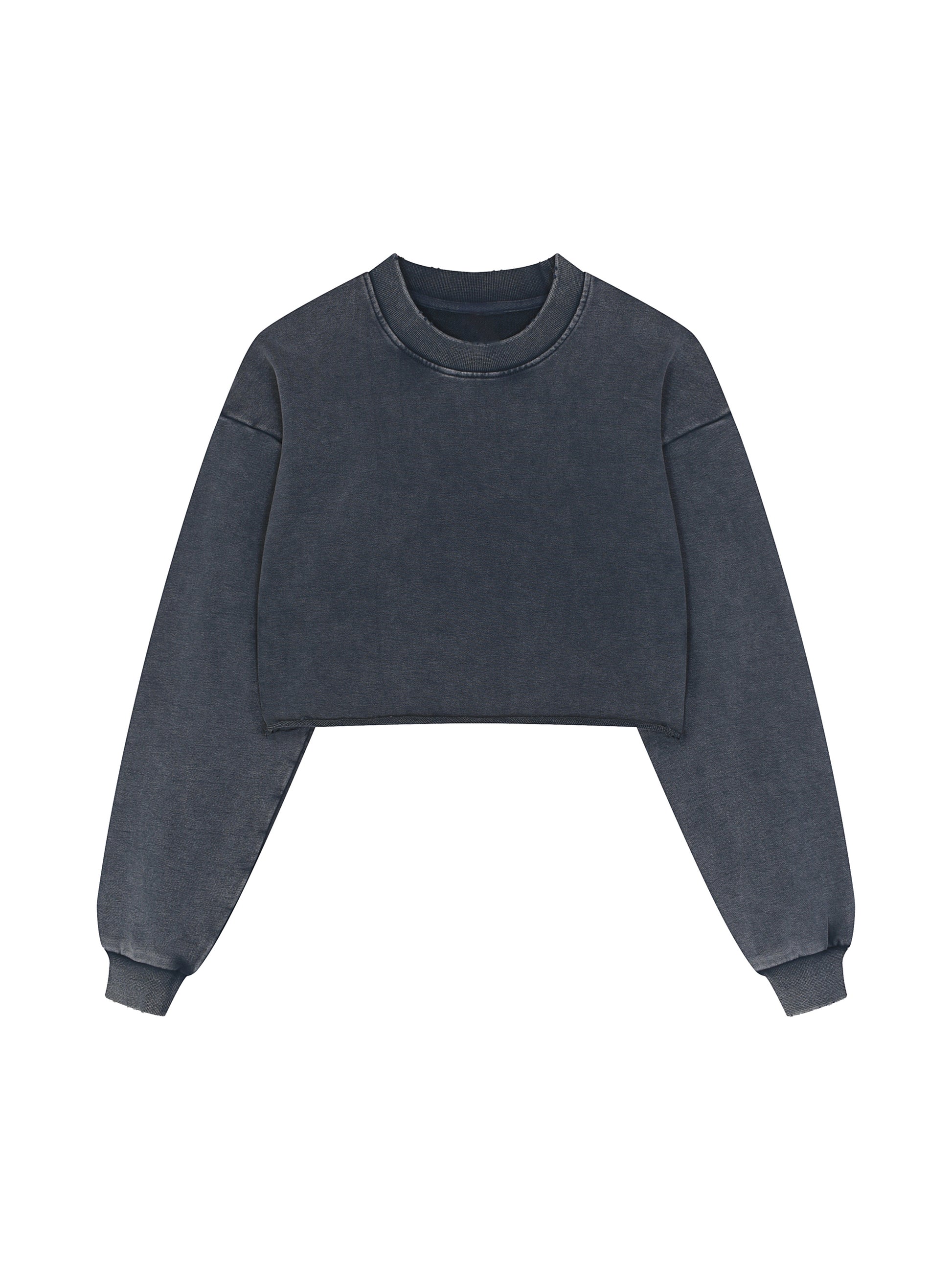 Dear Black Man™ “Standard” Snow Washed Raw Edge Cropped Sweatshirt
