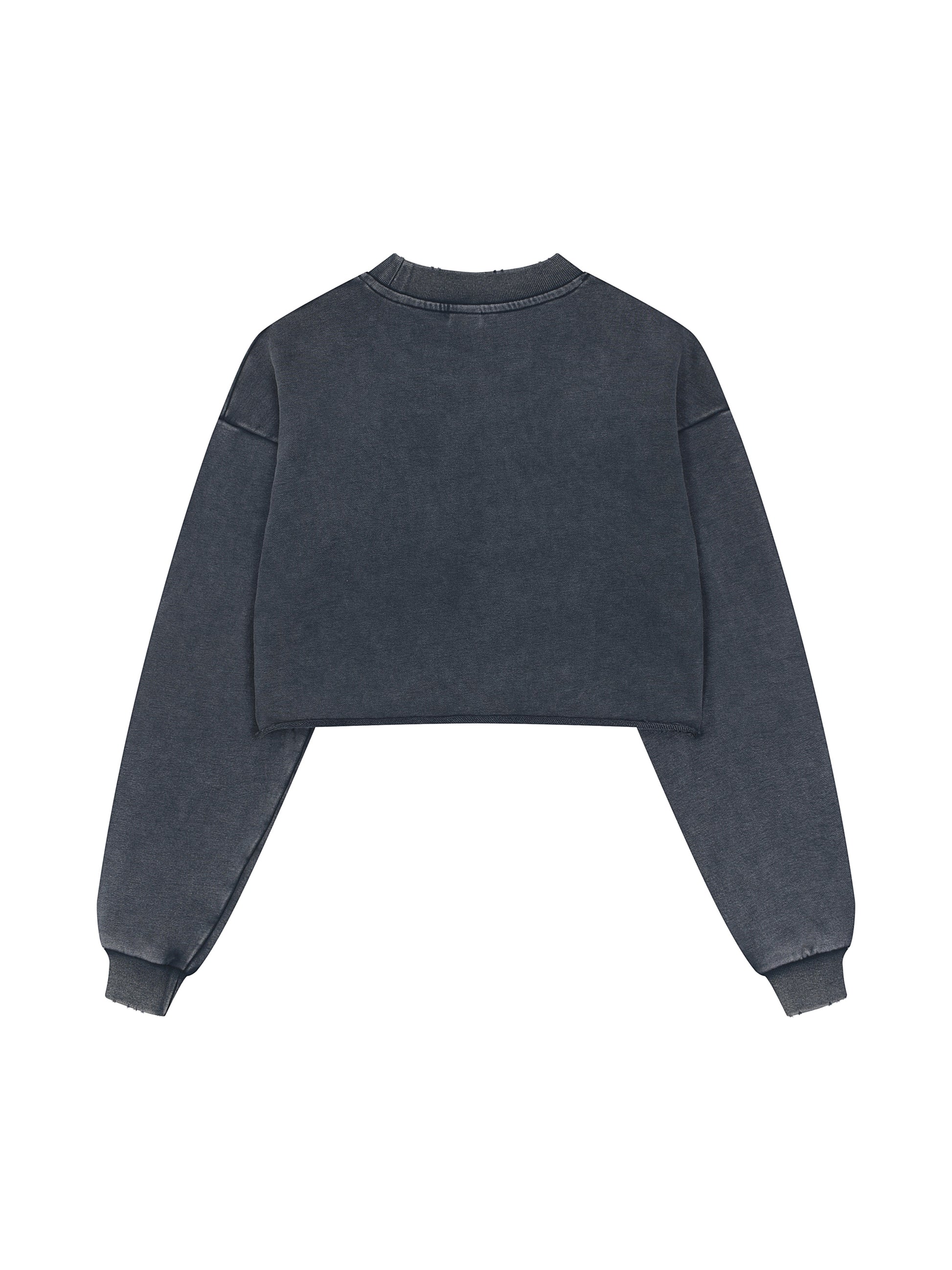 Dear Black Man™ “Standard” Snow Washed Raw Edge Cropped Sweatshirt